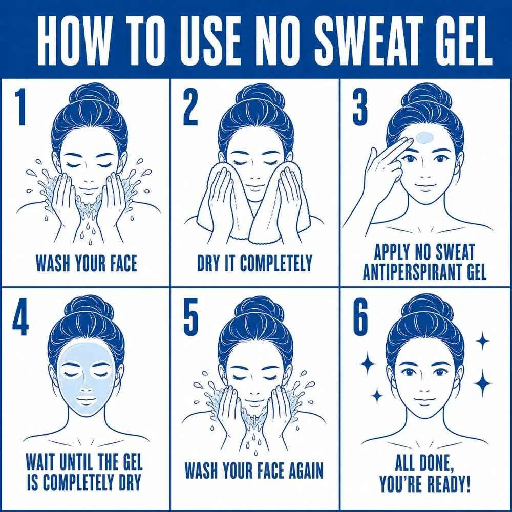 Face Neck Nape Antiperspirant Gel 50 ML - Your Secret to All-Day Confidence - No Sweat USA