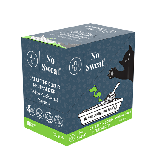 Cat Litter Odor Neutralizer (Activated Carbon) (10 Sachets, 250g) | No Sweat - No Sweat USA