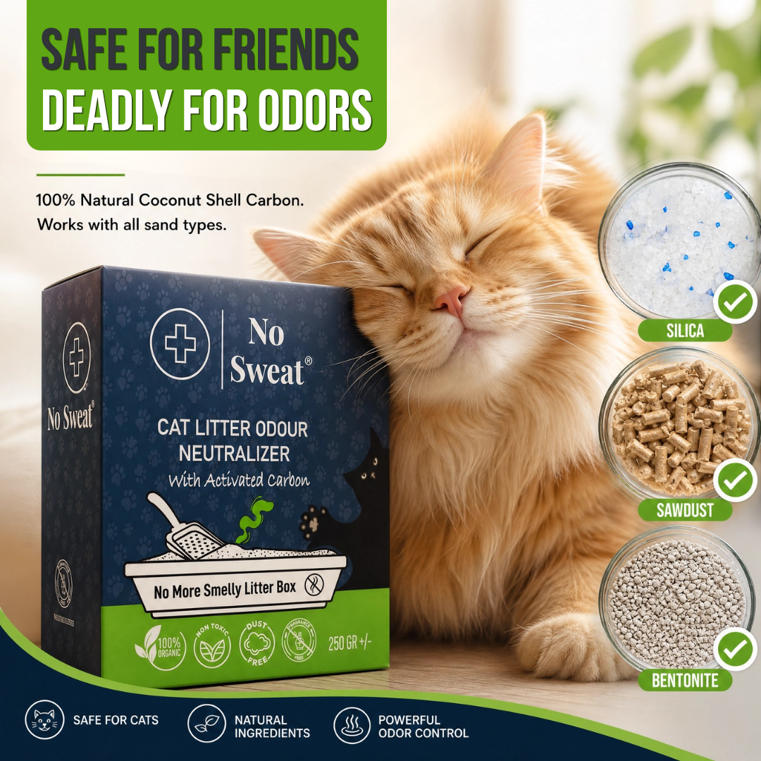 Cat Litter Odor Neutralizer (Activated Carbon) (10 Sachets, 250g) | No Sweat - No Sweat USA