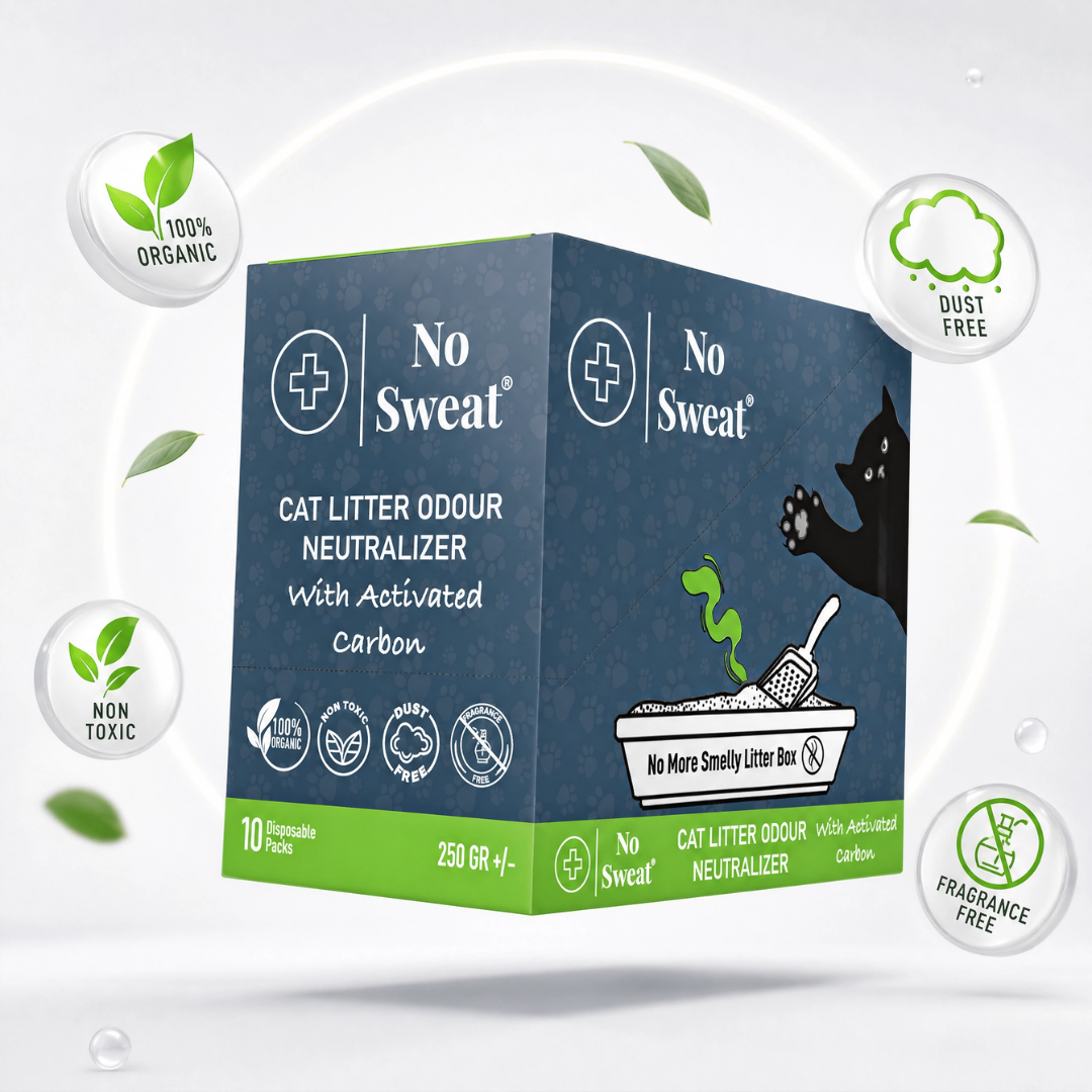 Cat Litter Odor Neutralizer (Activated Carbon) (10 Sachets, 250g) | No Sweat - No Sweat USA