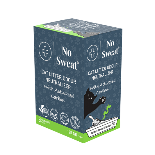 Cat Litter Odor Neutralizer (Activated Carbon) (5 Sachets, 125g) | No Sweat - No Sweat USA