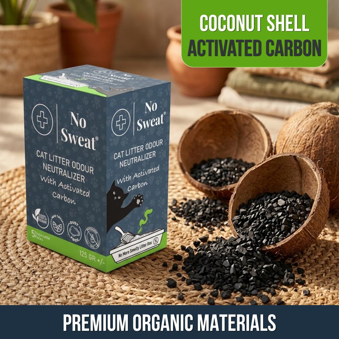 Cat Litter Odor Neutralizer (Activated Carbon) (5 Sachets, 125g) | No Sweat - No Sweat USA