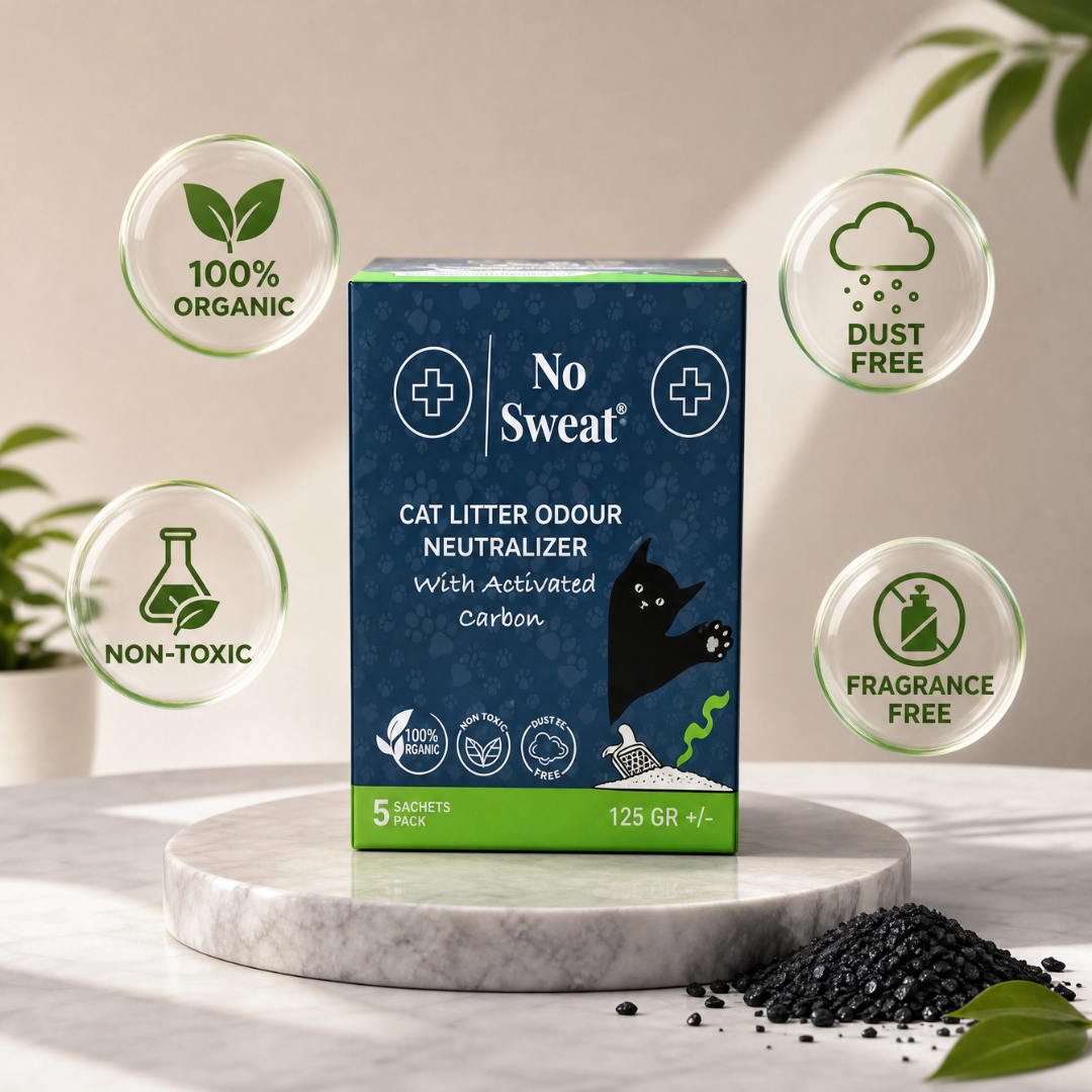 Cat Litter Odor Neutralizer (Activated Carbon) (5 Sachets, 125g) | No Sweat - No Sweat USA