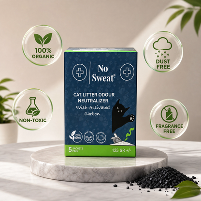 Cat Litter Odor Neutralizer (Activated Carbon) (5 Sachets, 125g) | No Sweat - No Sweat USA