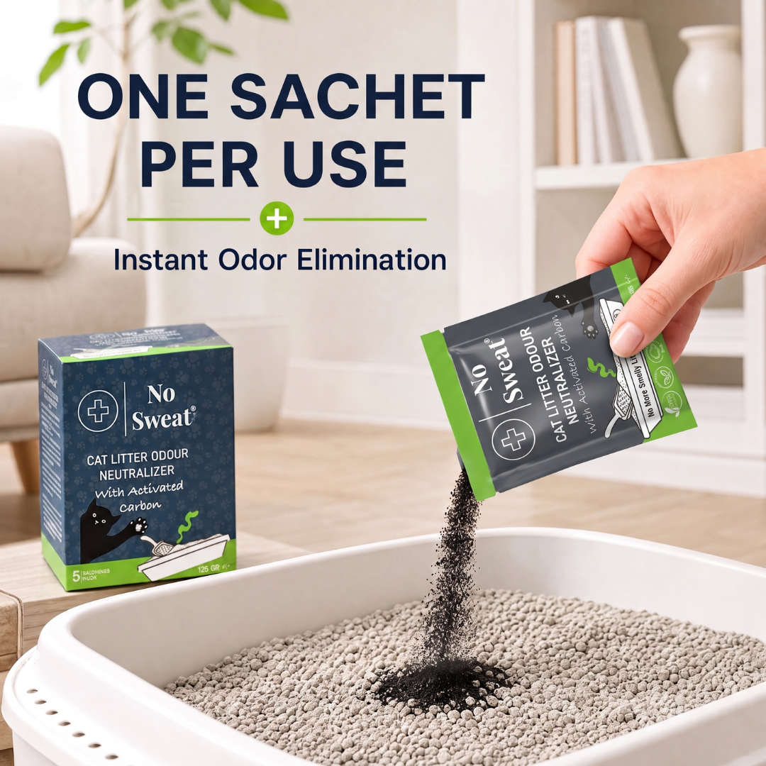 Cat Litter Odor Neutralizer (Activated Carbon) (5 Sachets, 125g) | No Sweat - No Sweat USA
