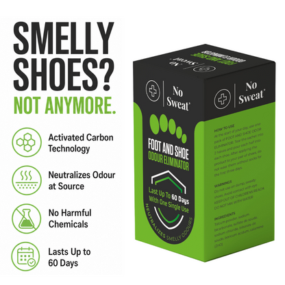 Foot & Shoe Odor Remover Powder (10 Pcs) | No Sweat - No Sweat USA